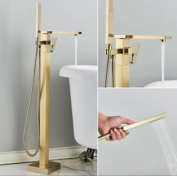 Torneira Banheiro Piso c/ Ducha Quadratta