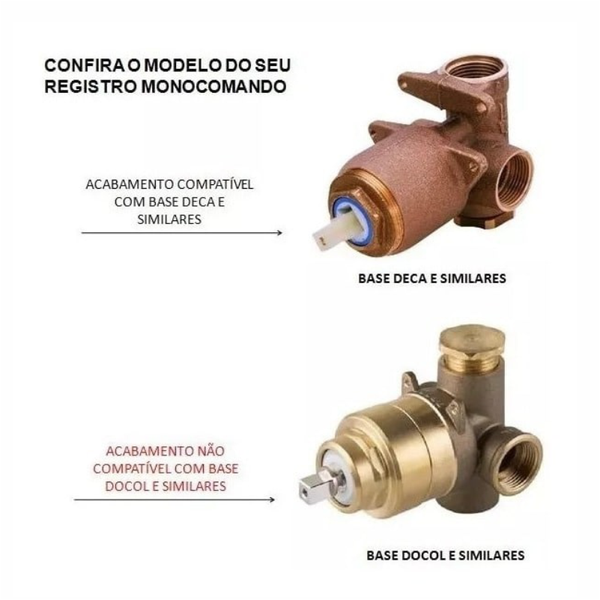 Acabamento Registro Monocomando - Gold (Base Deca/Docol)