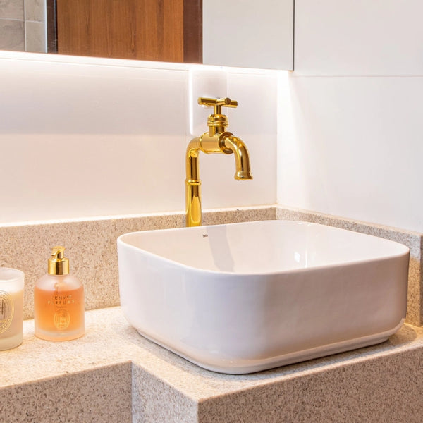 Cuba de Banheiro Louça Apoio Retangular 40 cm (Maia Branca)