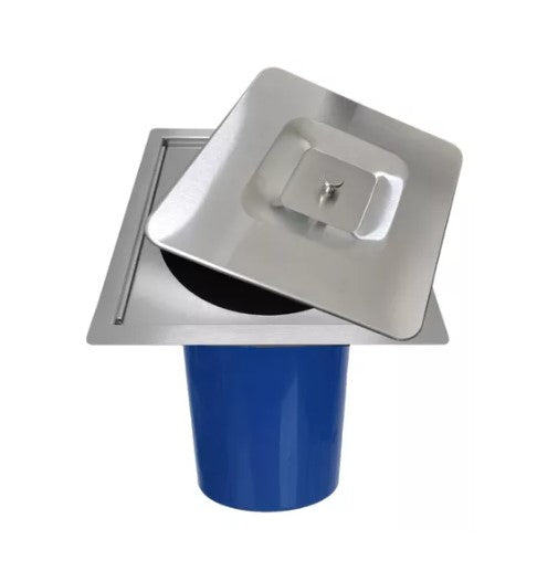 Lixeira de Embutir Aço Escovado