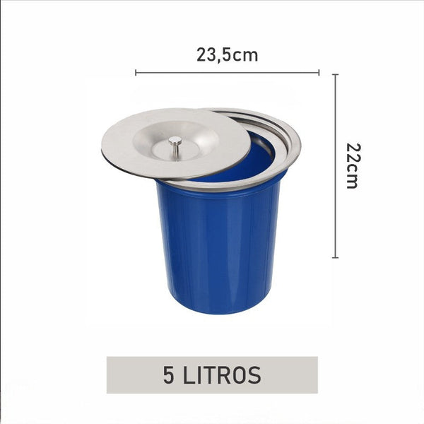 Lixeira de Embutir Aço Escovado